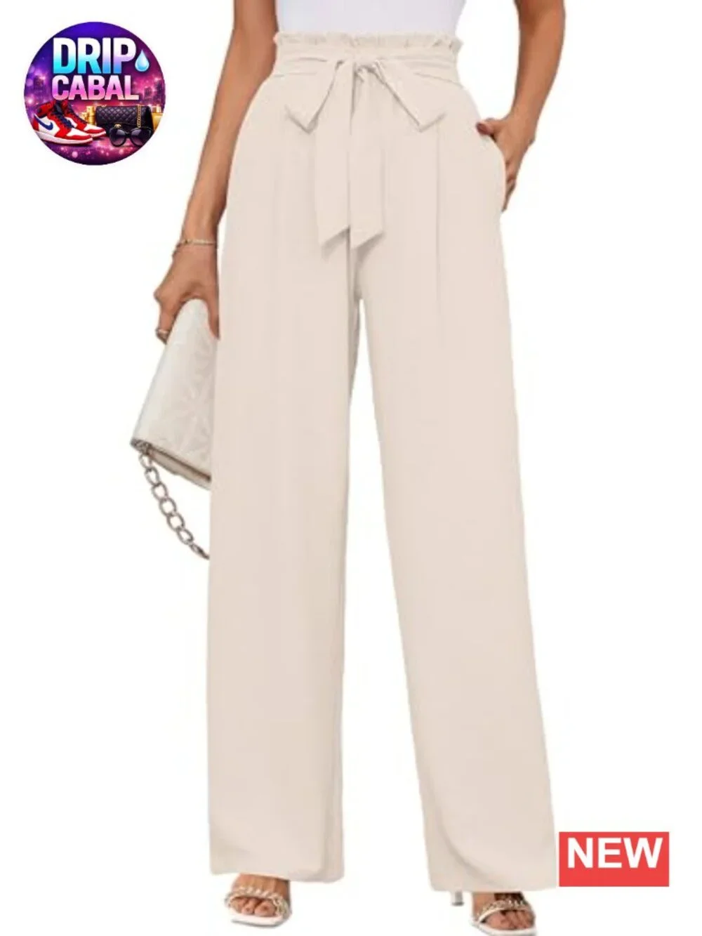 Wide Leg Lounge Pants High Waisted Lightweight Casual Trousers with Pockets